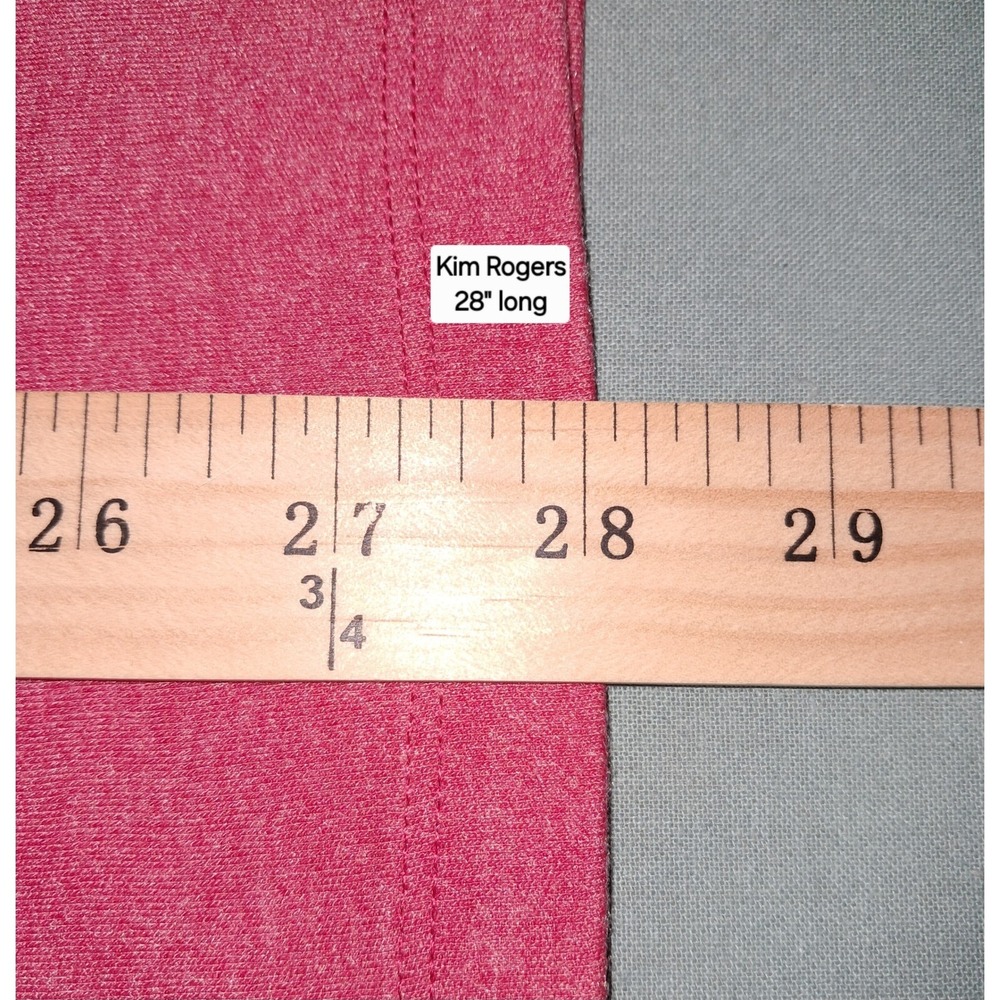 Kim Rogers Perfectly Soft Top, 2X, Red, 3/4 Sleeve, Red, 30" long - Picture 5 of 5